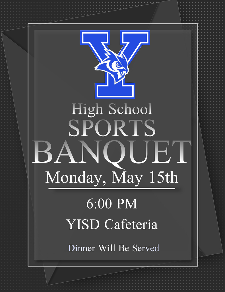 Blue owl and letter Y - sports banquet informaiton (see events)